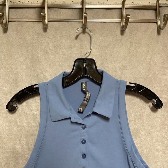 Vuori Tops - Vuori Polo Shirt Women S Isle Blue Pique Tank 4 Way Stretch Wicking Performance